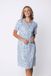 Pastunette Nachthemd Stone Blue Organisch Katoen Korte Mouw Knoopsluiting Blauw/Wit Maat 40