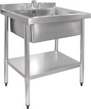 Vogue RVS Spoeltafel met Onderplank - 75 x 60 x 96 cm - GJ537