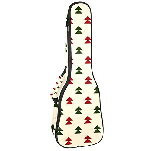 Mersov Concert Ukulele rugzak, zware ukelele tas met opslag, sopraan concert tenor ukelele 10 mm gewatteerde tas kerstboom rood en groen