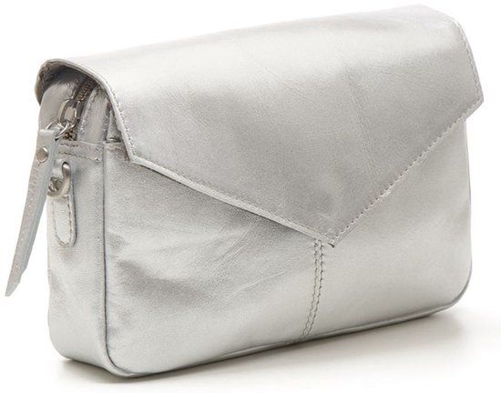 Chabo Bags & More Chabo Bags Kleine Crossbodytas / Schoudertas Dames - Leer - Rio Romy - Zilver