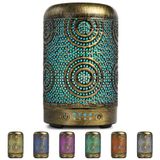 SALKING Aroma Diffuser, 100 ml metalen aromatherapie kamergeur diffuser etherische oliën, geurolie luchtbevochtiger elektrische geurlamp, 7 kleuren licht vintage goud voor kantoor thuis yoga