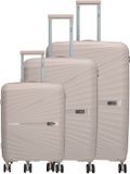 Beagles Travel Kofferset - 3-delig - Hardschalig - TSA-slot - Lichttaupe