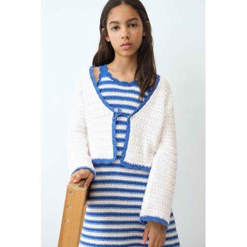 Mango Kids gebreid vest ecru