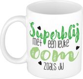 Bellatio Decorations Cadeau koffie/thee mok voor oom - groen - super blij - keramiek