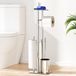 Merkloos Toiletpapierhouder Staand Inox - Met Toiletborstel & Vochtige Doekjes Box