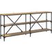 Table console, table d'appoint, bout de canapé, meuble d'entrée avec étagère chêne artisanal 180 x 30 x 75 cm