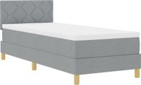 vidaXL LED Boxspringbed met Hoofdeinde, Lichtgrijs, 80 x 200 cm, Stof