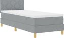 vidaXL LED Boxspringbed met Hoofdeinde, Lichtgrijs, 80 x 200 cm, Stof