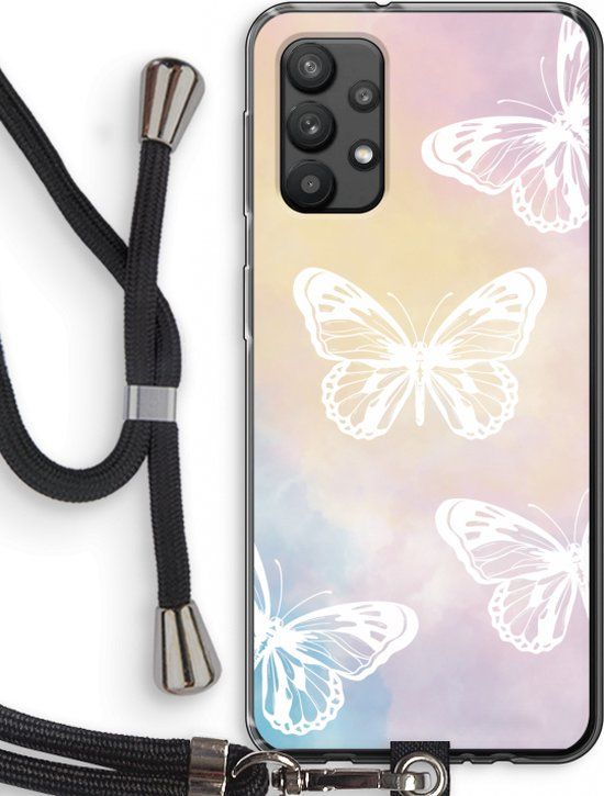 Case Company - Samsung Galaxy A32 4G Case with Cord - White Butterfly