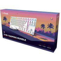 Trust Gaming Pack GXT 882 Draadloos Toetsenbord Azerty TKL Wit + Draadloze Muis Wit + XXL Muismat