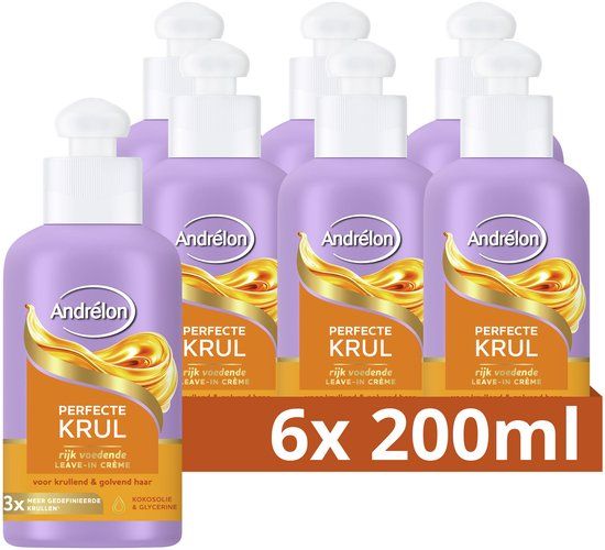 Andrélon Perfecte Krul leave-in haarcrème - 6 x 200 ml
