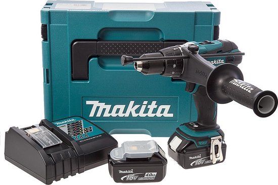 Makita DHP458RMJ 18V Cordless Hammer Drill with 2x 4.0Ah Batteries & Case