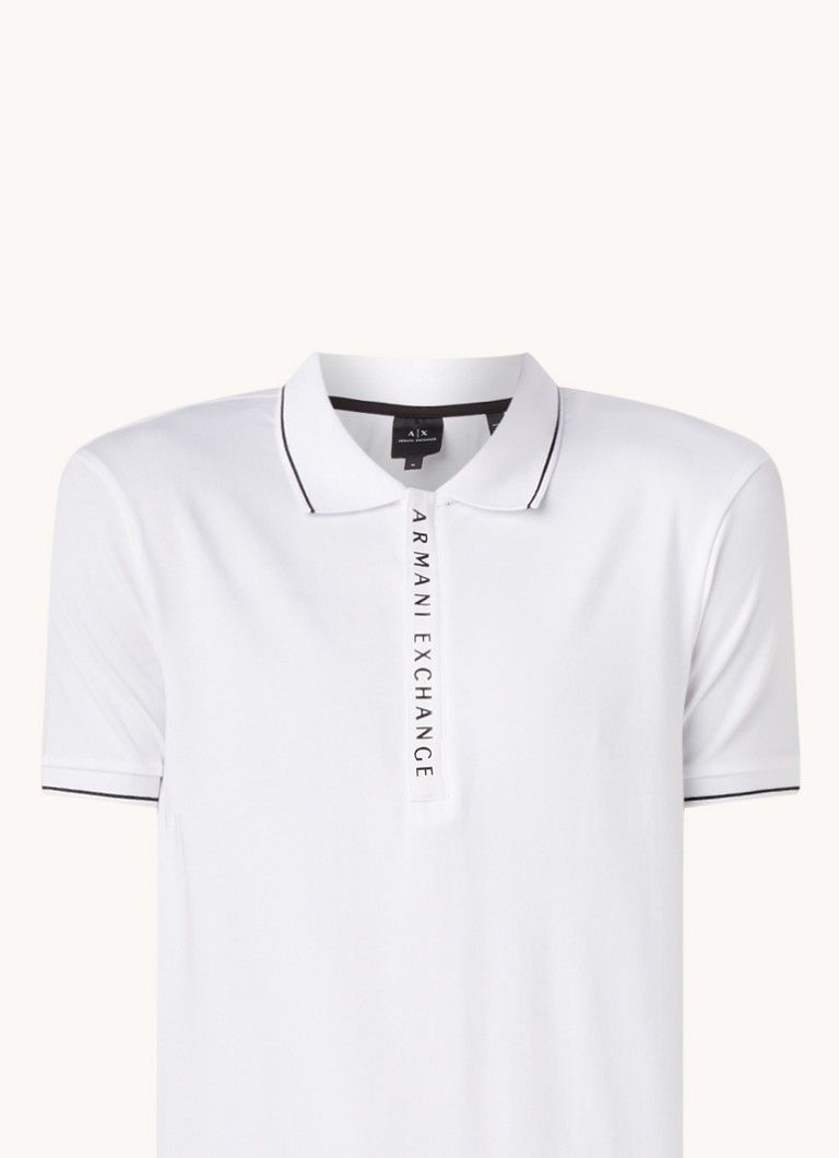 Armani Exchange Regular Fit Polo met Halve Rits