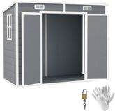 Outsunny Gartenhaus Kunststoff, Aluminium 238L x 125B x 183H cm Grau