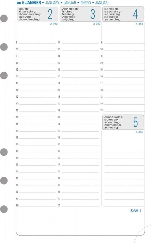 Exaclair Agendavulling Exatime17 Week/2bl Vertic. 16mnd loot tot 31/12/2024