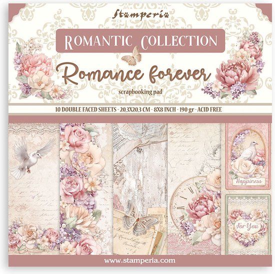 Stamperia Romance Forever 8x8 Inch Paper Pack