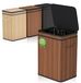 Omgoods - Poubelle de 80 Litres en Bambou avec Couvercle pour Intérieur et Extérieur