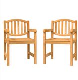 vidaXL Fauteuils de jardin 2 pièces 58x59x88 cm teck massif marron