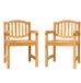 vidaXL Fauteuils de jardin 2 pièces 58x59x88 cm teck massif marron