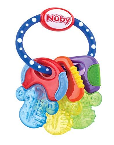 Nuby - Baby Speelgoed Koelbijtsleutels met 3 sleutels, voor 3 keer langer actieve koude - voor baby's vanaf 3 maanden - blauw