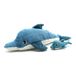 LES DÉGLINGOS - PTITPOTOS - Tofou Le Dauphin Mom Baby - Zacht pluche dier - Ideaal cadeau voor geboorte - Blauw - 54 cm