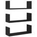 vidaXL Wandplanken - 3 stuks - Zwart eiken - 58x18x18 cm - Bewerkt Hout