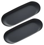 Ensemble de 2 plateaux de service décoratifs en acier inoxydable, 22 cm