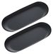 Ensemble de 2 plateaux de service décoratifs en acier inoxydable, 22 cm