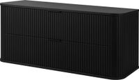 3E 3xE living.com Badkamerkast, zwart, met zwarte handgrepen, 41,5 x 120 x 51,7 cm