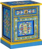 vidaXL Nachtkastje handgeschilderd massief mangohout turquoise