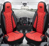 Bremer Sitzbezüge Autostoelhoezen voor Fiat 500 Bj ab 2014 – Stoelhoezen voor bestuurder en passagier in Zwart/Rood