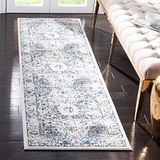 SAFAVIEH Evoke Collection EVK220D Oosters medaillon, geen uitval, voor woonkamer, entree, foyer, hal, slaapkamer, 70 x 200 cm, ivoor/grijs