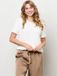 &Co Woman Bianca off white top met textuur