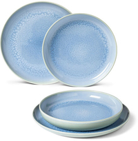 Villeroy & Boch Crafted Dinner Plate Set - Blue Porcelain - 4 Pieces