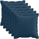 vidaXL Kussensloop - 6 stuks - HOUTEN - Marineblauw - 40 x 40 cm - Corduroy