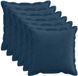 vidaXL Kussensloop - 6 stuks - HOUTEN - Marineblauw - 40 x 40 cm - Corduroy
