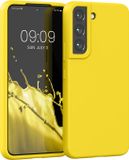 kwmobile telefoonhoesje geschikt voor Samsung Galaxy S22 - Hoesje met siliconen coating - Smartphone case in stralend geel