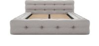 Vente-unique Cadre de lit tissu gris clair 160 x 200 cm