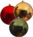 Decoris Grote kerstballen - 3x - rood - donkergroen - goud - D20 cm - kunststof - onbreekbaar - kerstversiering