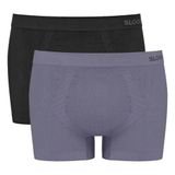 Sloggi Men GO Smooth Short C2P Heren Onderbroek - Zwart/Blauw - Maat L - 2 Stuks