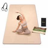 FunLife Yogamat Set Extra Breed 183 x 80 cm - 8 mm TPE Antislip Fitnessmat - Met Draagriem en 3 Weerstandsbanden - Yoga Pilates Sportmat
