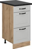 Vicco R-Line Keukenonderkast – 40 cm met laden, WB Antraciet Wit Landhuis