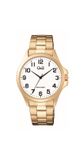 Q&Q C36A-016PY - Montre - Analogique - Homme - Bracelet en acier - Rond - Métal - Doré - Blanc