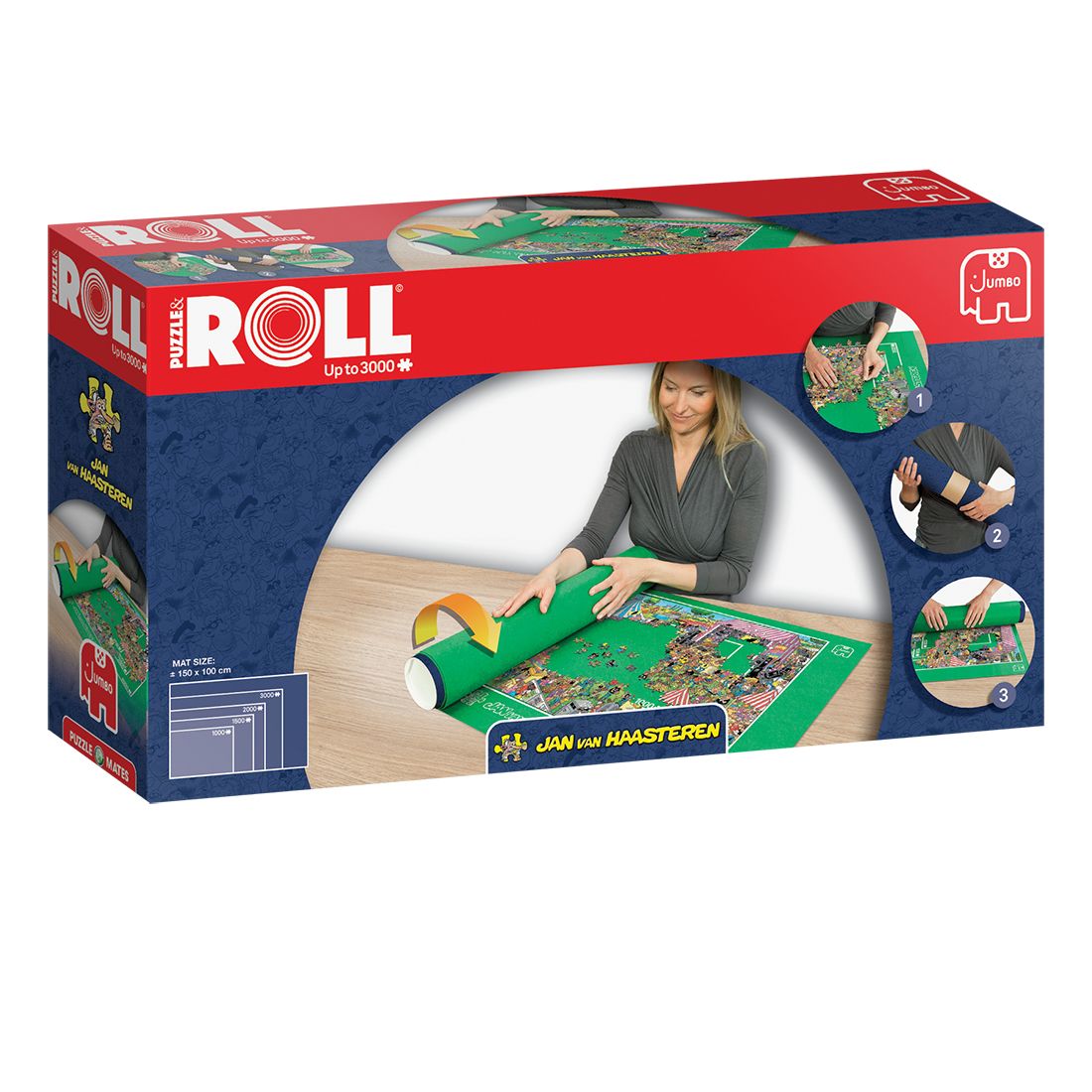 Jan van Haasteren Puzzle & Rol - Puzzelmat - Tot 3000 stukjes – exclusief puzzel
