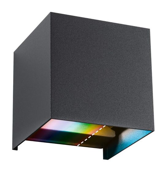 Paulmann Cybo LED Outdoor Wall Light - Anthracite - Cube - RGBW - 2.5W - Smart Home