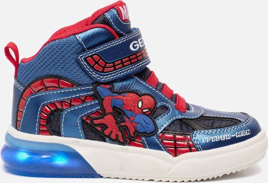 Geox Spiderman sneakers blauw Imitatieleer maat 34