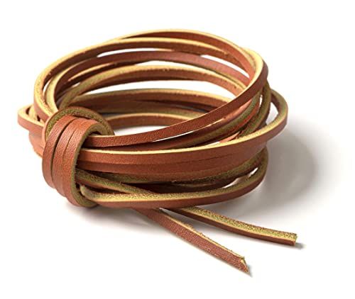 IPEA Echt leren band voor knutselen, doe-het-zelven, decoraties - Bruin Br. - 3 m x 3 mm - Made in Italy