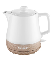 Concept RK0060 - 1L Keramische Waterkoker - Wit & Hout - 1200W