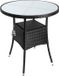 Casaria Bijzettafel - Rond 60cm Weerbestendig Polyrattan - Zwart