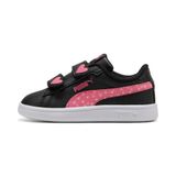 PUMA Smash 3.0 Hearty Vinf Kinderen Sneakers Zwart/Roze Synthetisch